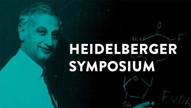 Image of Dr Charles Heidelberger with the text 'Heidelberger Symposium'